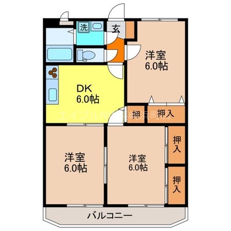 高田駅 徒歩39分 3階の物件間取画像